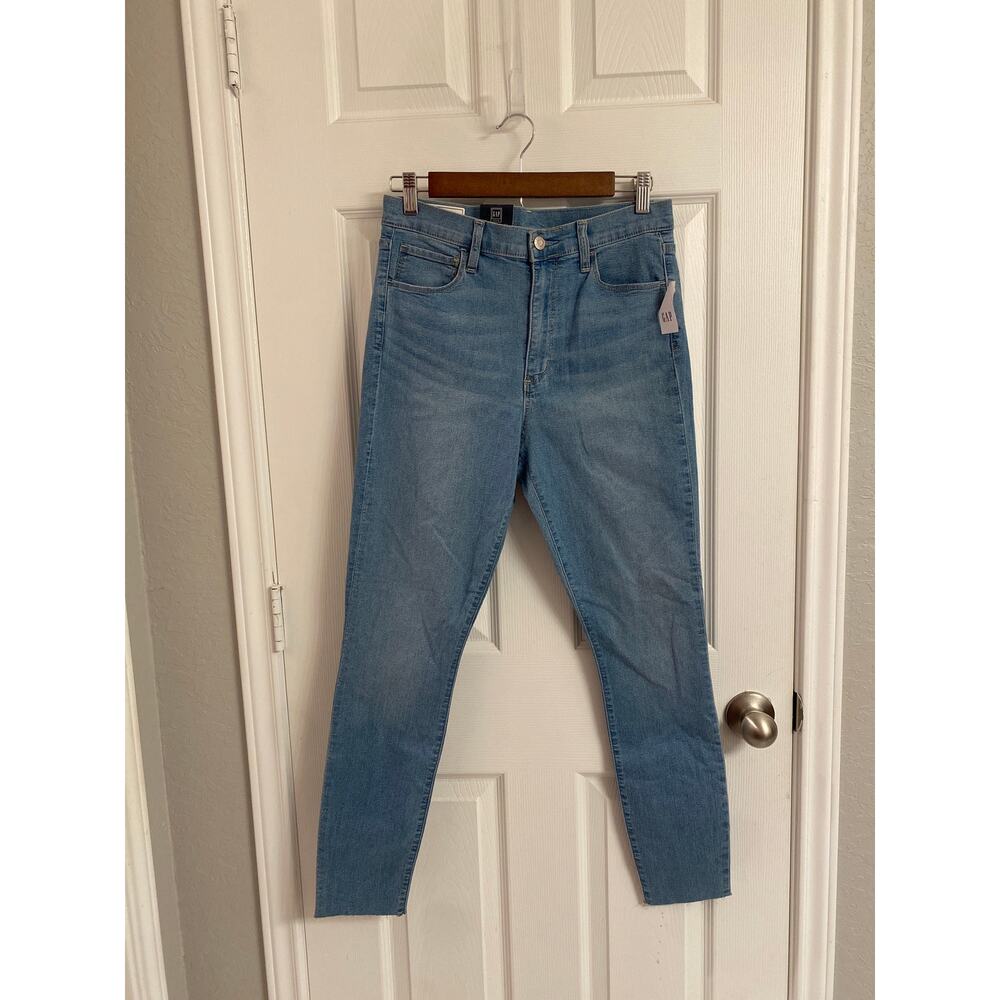 GAP High Rise Jegging Jeans 29 8R Light Wash Skinny Raw Hem Stretch Blue